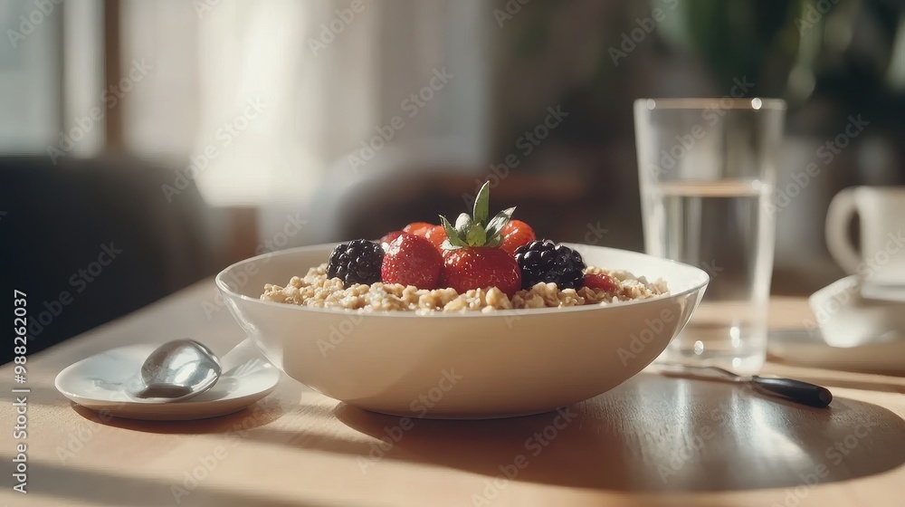 Delicious Breakfast Bowl with Fresh Fruits and Granola Delicious Breakfast Bowl with Fresh Fruits and Granola