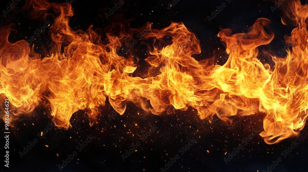 Obraz premium Burning flame number two in action