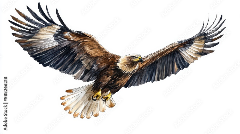 Fototapeta premium A large eagle is flying in the sky