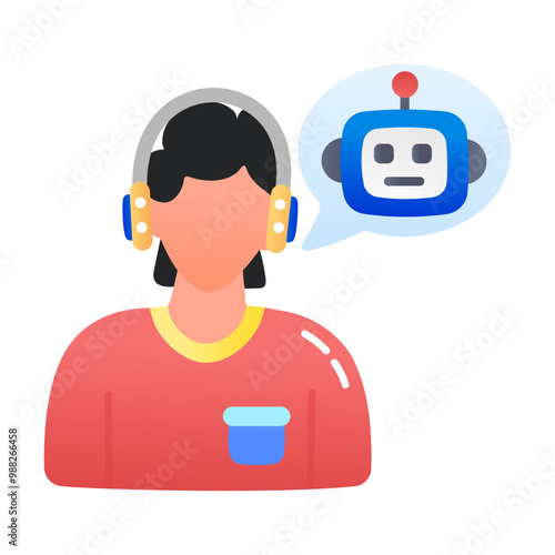 A flat icon of conversational ai 