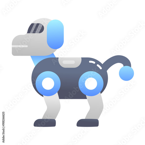 A flat icon of robot dog 