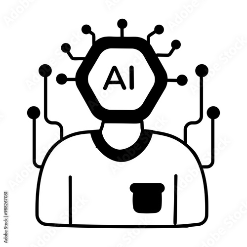 A glyph icon of multi agent ai 