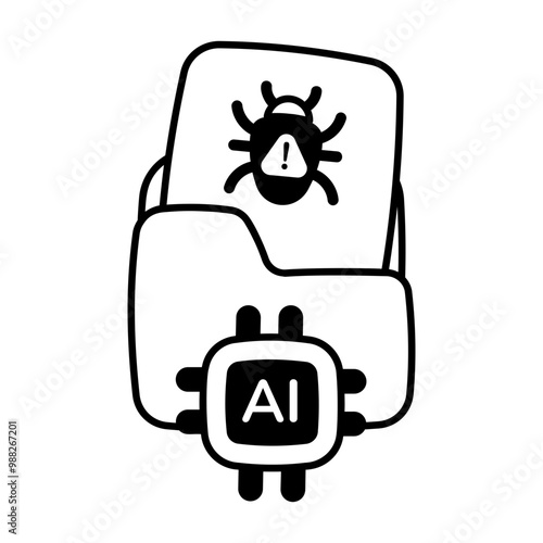 An icon of malware data in glyph style  