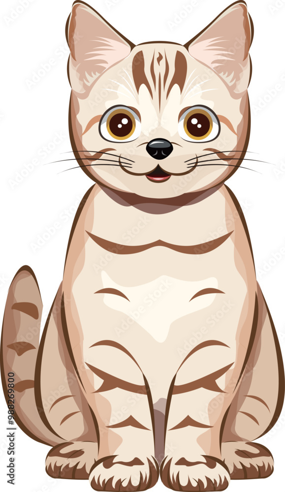 Obraz premium Munchkin cat 猫|短足が可愛らしくて甘えん坊!キュートな丸顔のマンチカンのイラスト