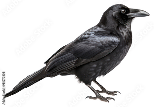 PNG  Raven blackbird animal white background.