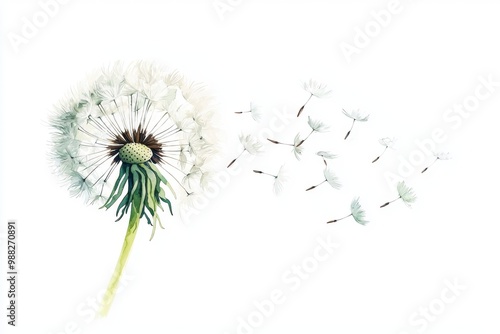 Wallpaper Mural Delicate dandelion seeds float gently in the air, symbolizing freedom and the beauty of nature's transitions. Torontodigital.ca