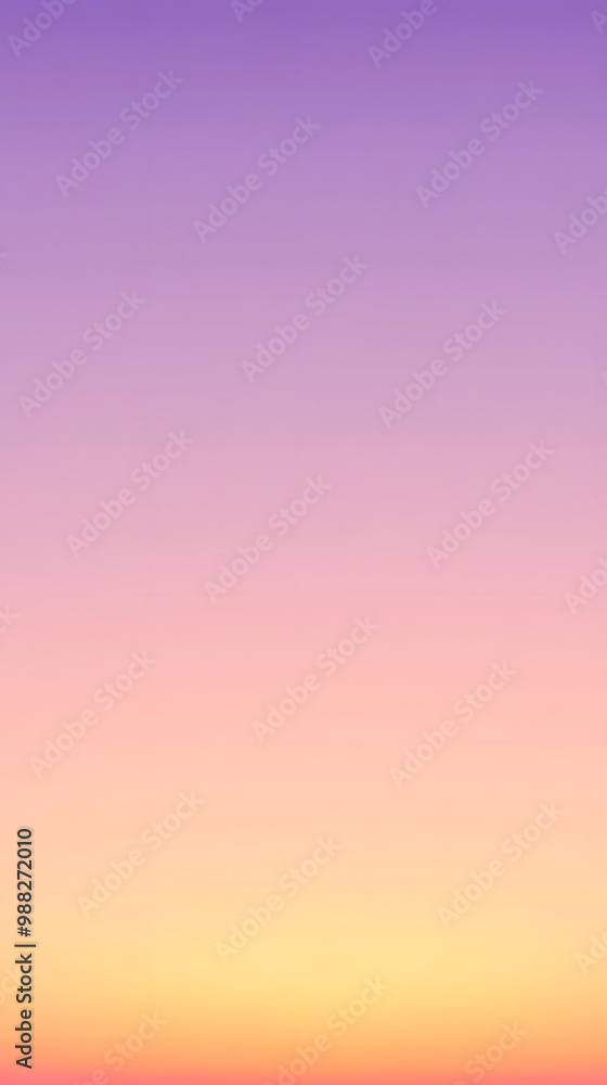 Naklejka premium A soft autumn sunset background with pastel oranges and purples blending into a clear evening sky
