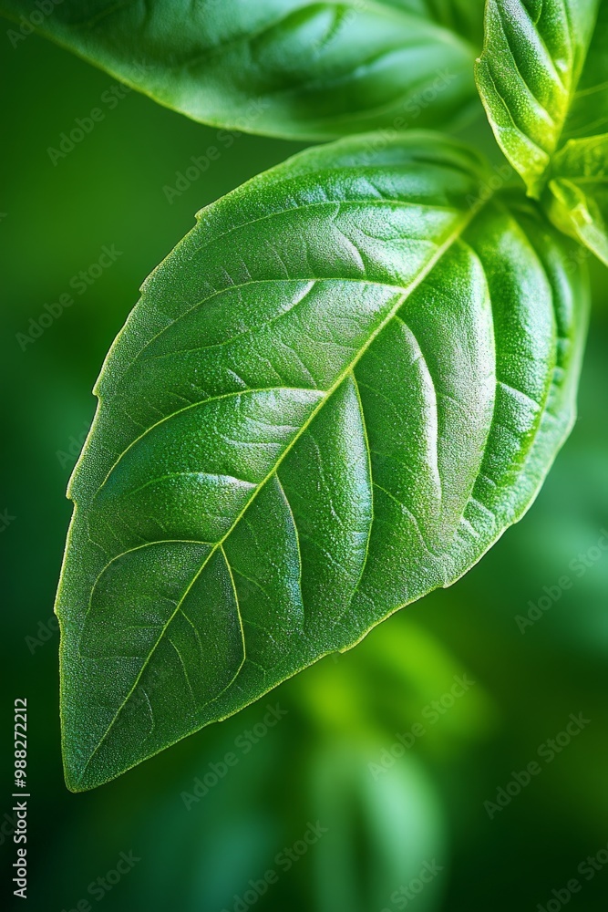 A close-up view of fresh basil leaves reveals their rich green hue and glossy texture, thriving in a garden environment under the warm afternoon sun A close-up view of fresh basil leaves reveals their rich green hue and glossy texture, thriving in a garden environment under the warm afternoon sun