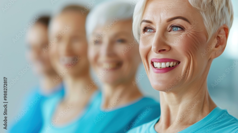 Mature women bonding over laughter postexercise. Fun conversation, happy moments at health club. Mature women bonding over laughter postexercise. Fun conversation, happy moments at health club.