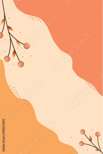 Yellow and orang abstract bakground, leaves banner,social banner,vector illustration