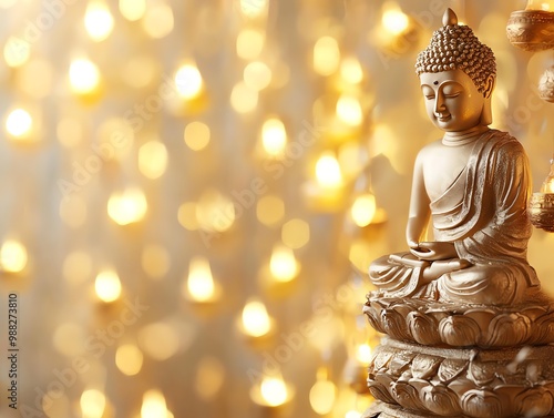 buddha purnima vesak background with copy space