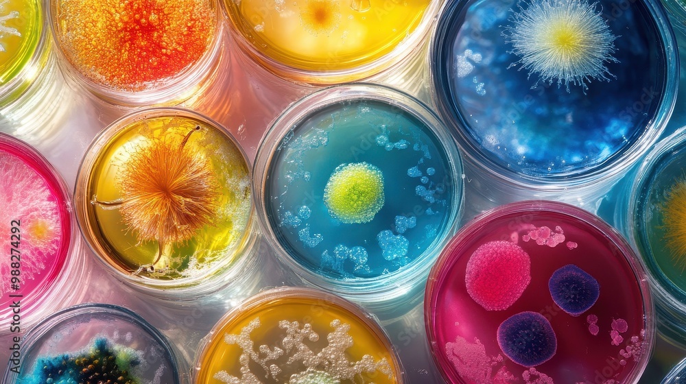 Colorful Microscopic Views in Glass Jars Colorful Microscopic Views in Glass Jars