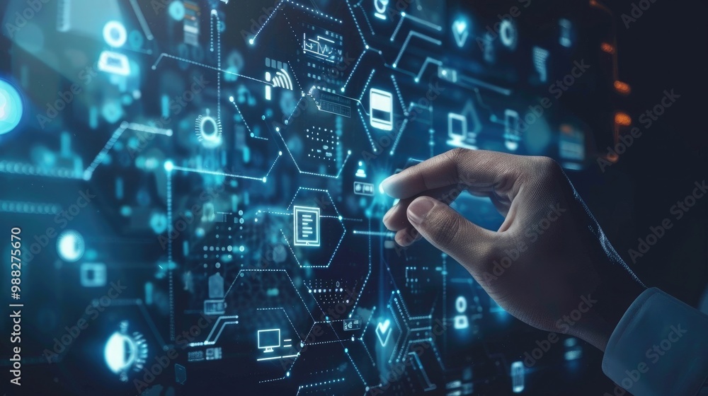 Internet of Things (IoT) technology with AR (Augmented Reality), Ai Artificial intelligence, digital software development, digital marketing concept Internet of Things (IoT) technology with AR (Augmented Reality), Ai Artificial intelligence, digital software development, digital marketing concept