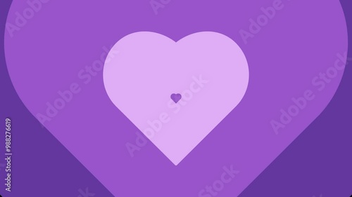 A cute light purple love shape transition animation expands to fill the screen. suitable for editing incoming and outgoing videos.Alpha channel only on 4K
