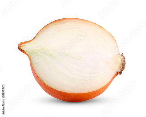 Onion bulbs slice isolated on transparent png photo