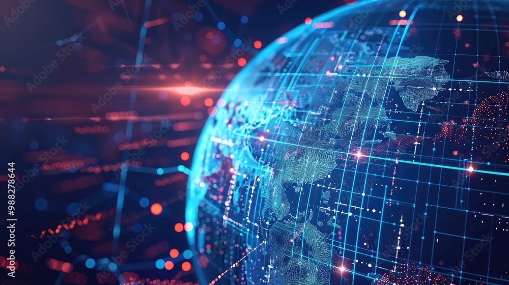 Fototapeta premium Global business, IoT Internet of Things, Business intelligence, digital marketing concept.