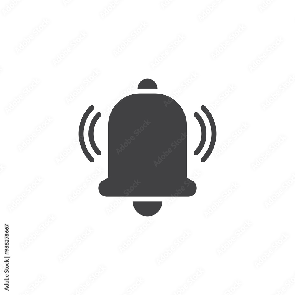 Obraz premium Bell with sound waves vector icon