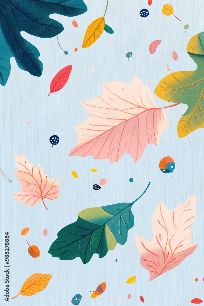 Illustration of Beautiful Autumn Leaves Illustration of Beautiful Autumn Leaves