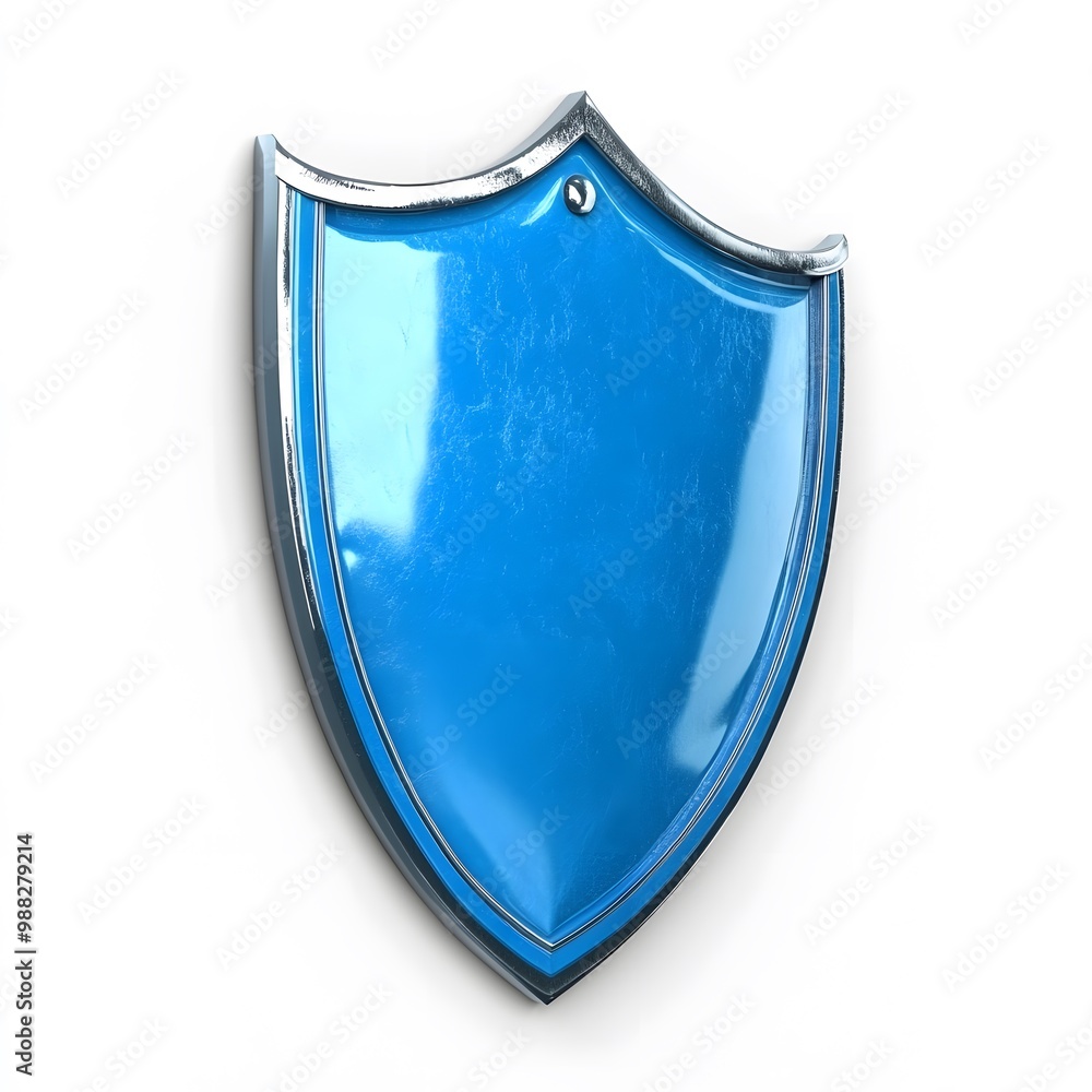 Shield depicting protection. shield 3d icon. Protection, defense and security concept symbol: blue shield on isolated on white background Shield depicting protection. shield 3d icon. Protection, defense and security concept symbol: blue shield on isolated on white background
