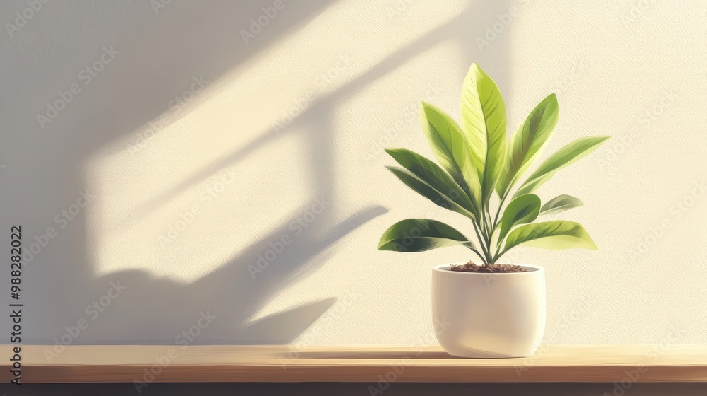 Serene Solitude: A Potted Plant's Peaceful Presence Serene Solitude: A Potted Plant's Peaceful Presence