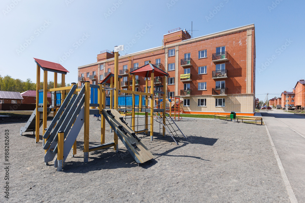 children's playground on the territory of an apartment building children's playground on the territory of an apartment building
