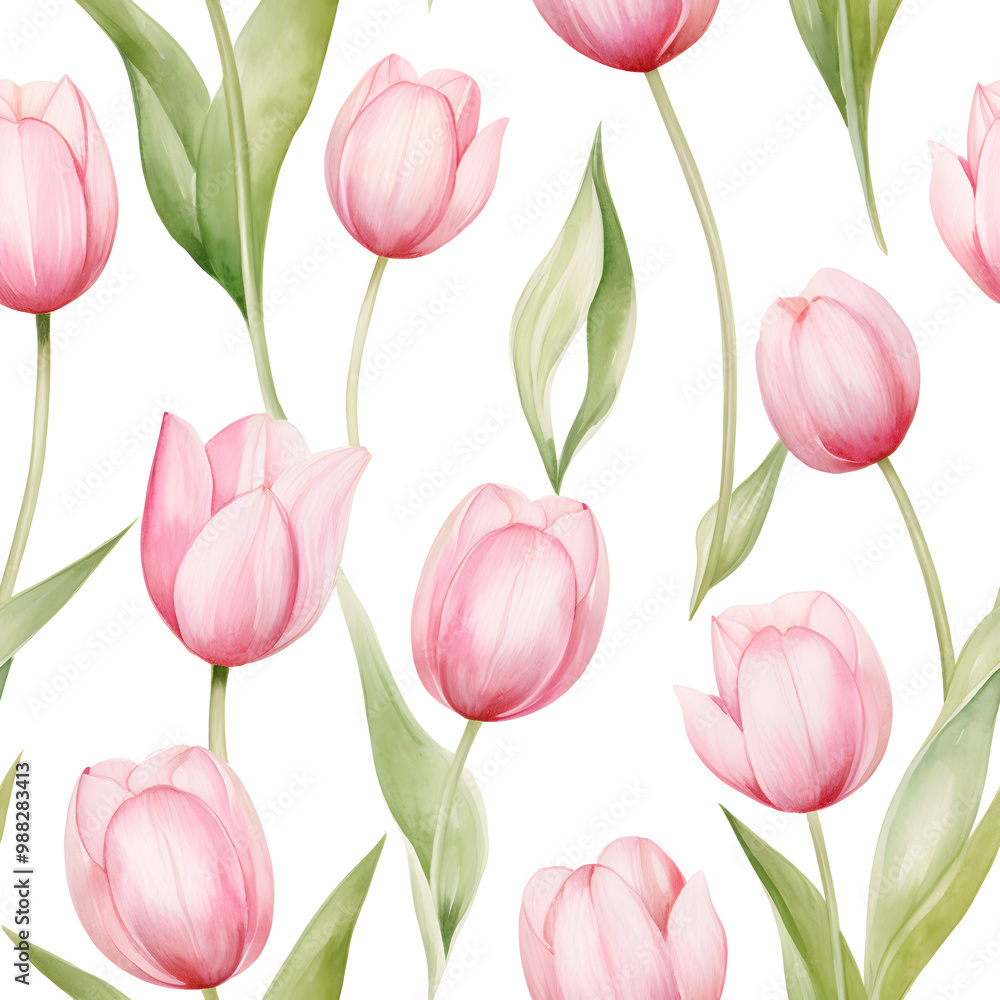 seamless pattern with pink tulips seamless pattern with pink tulips