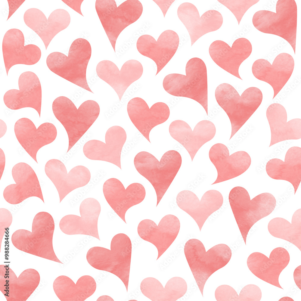 Red heart seamless pattern vector. Symbol of love and Valentine's day. Romance sign. Happy valentine. Watercolor design for fabric, kid cloth, baby dress, card, cover, print, wrapping, paper, decor. Red heart seamless pattern vector. Symbol of love and Valentine's day. Romance sign. Happy valentine. Watercolor design for fabric, kid cloth, baby dress, card, cover, print, wrapping, paper, decor.