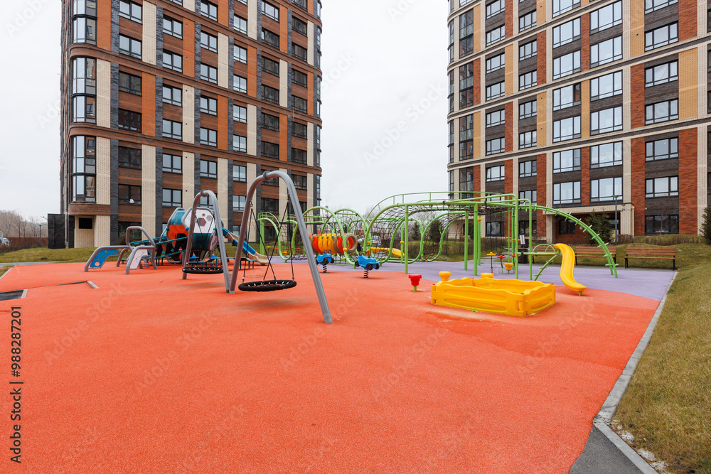 children's playground on the territory of an apartment building children's playground on the territory of an apartment building
