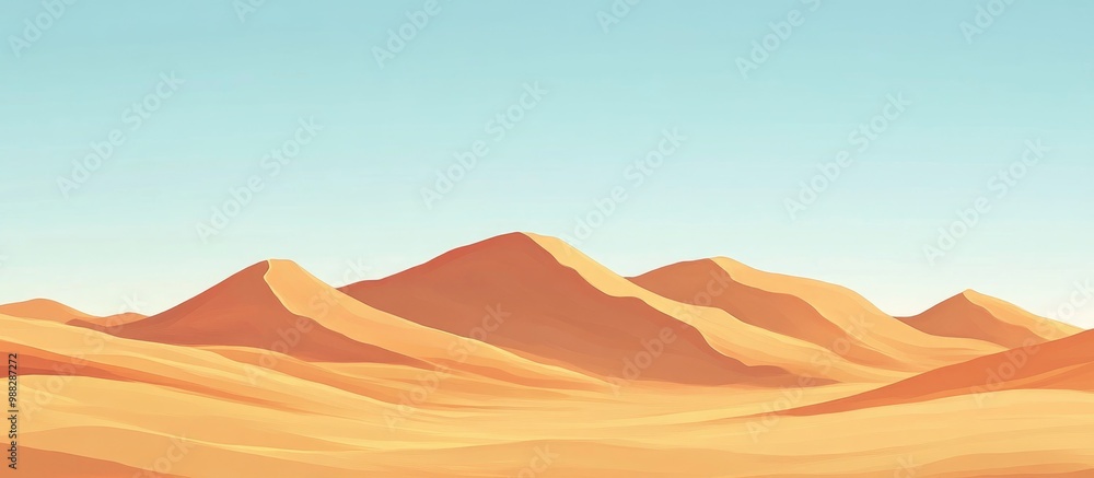 Desert sand dunes in a vast expanse Desert sand dunes in a vast expanse