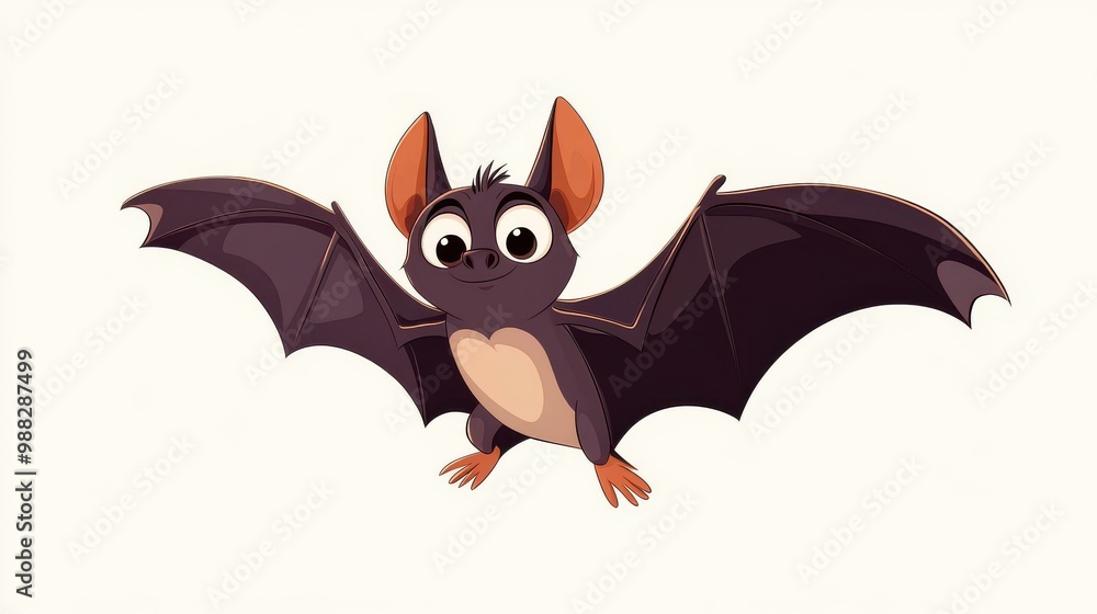 A whimsical bat soars through the night, showcasing a blend of modern design and playful cartoonstyle charm. A whimsical bat soars through the night, showcasing a blend of modern design and playful cartoonstyle charm.