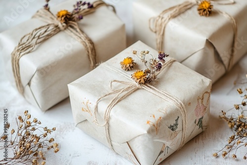 Handcrafted gifts with dried flowers, rustic charm