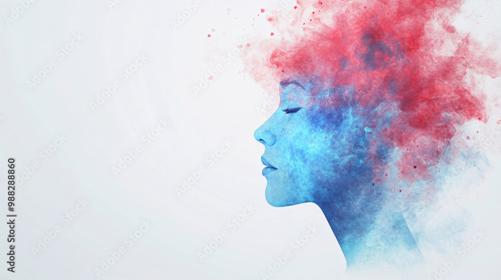 Abstract visual illustration representing dementia on a white background, depicting the disintegration of the human mind and cognitive decline through artistic and symbolic imagery. Abstract visual illustration representing dementia on a white background, depicting the disintegration of the human mind and cognitive decline through artistic and symbolic imagery.