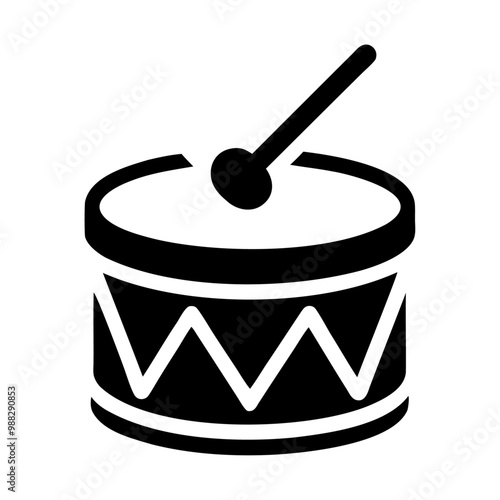 Black silhouette drum with checkmark icon design