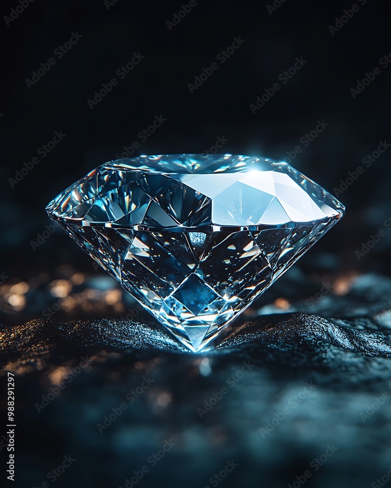Large, realistic, brilliant diamond, blue tones, depth, extended background, representing courage, power, strength, confidence in Central American businessmen and companies, black background color, ri Large, realistic, brilliant diamond, blue tones, depth, extended background, representing courage, power, strength, confidence in Central American businessmen and companies, black background color, ri