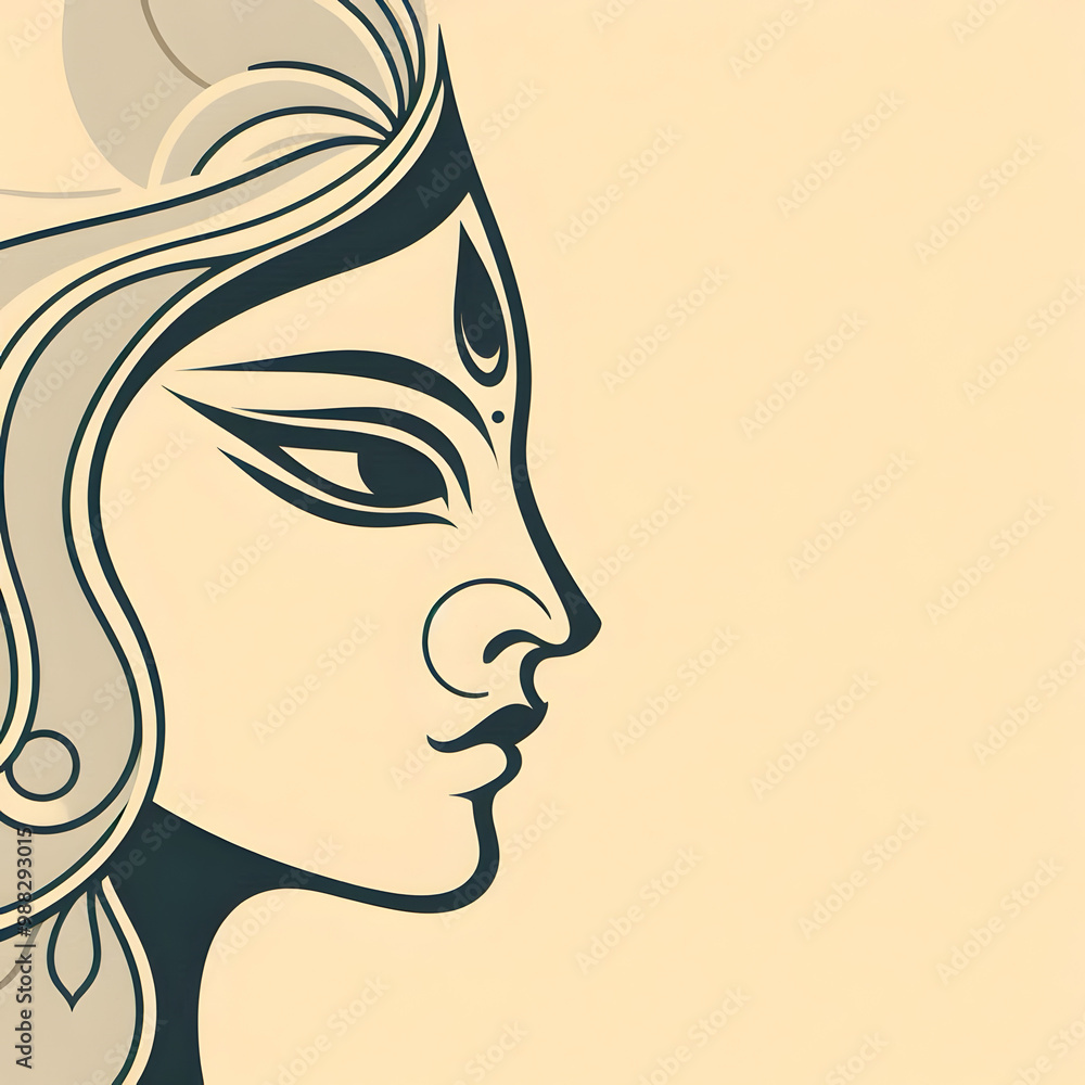 Side view of a girl face sketch with an isolated background Side view of a girl face sketch with an isolated background