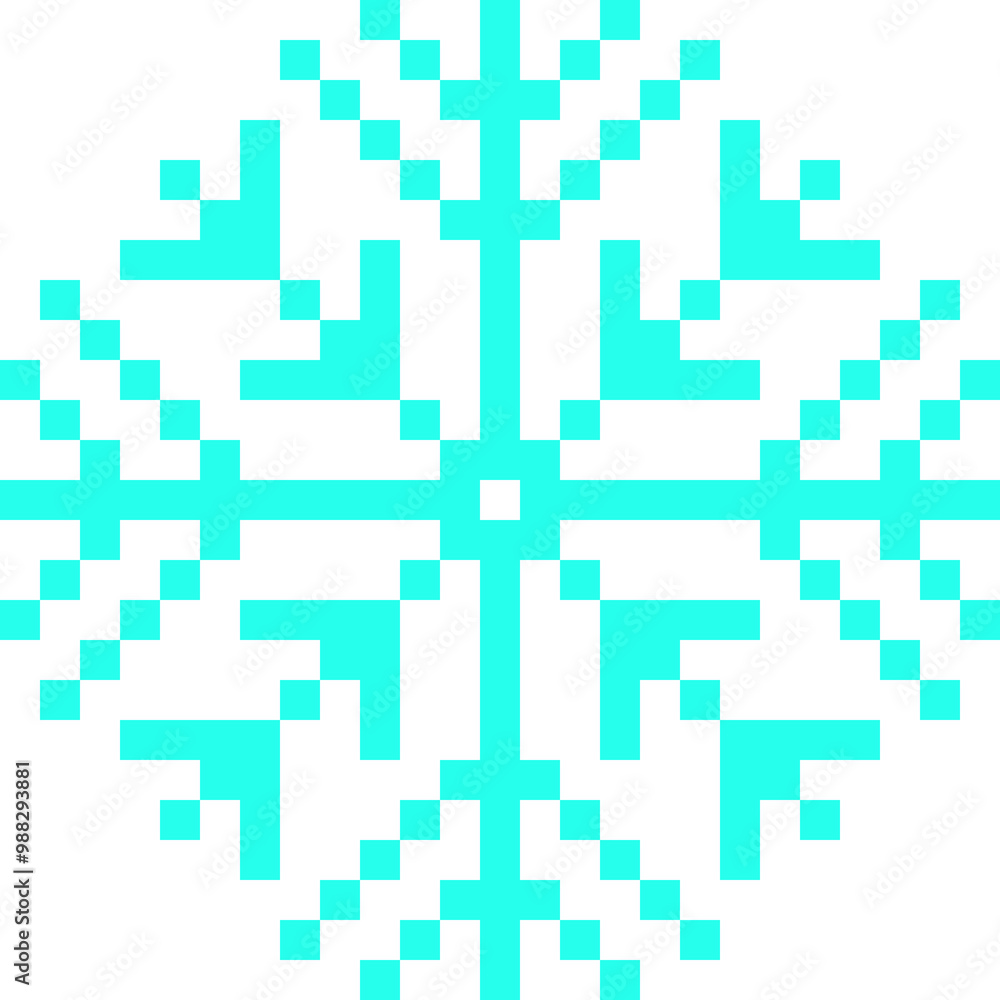 Obraz premium snowflake, snow flake, snowflake pixel, snowflake pixel art, snow, winter