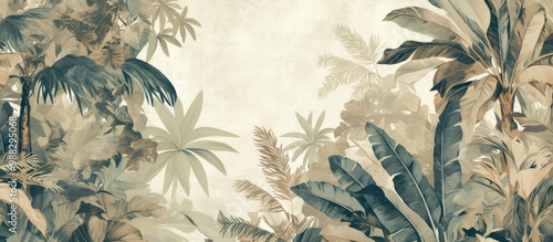 Jungle Palms Wallpaper Mural Traditional Paste Method