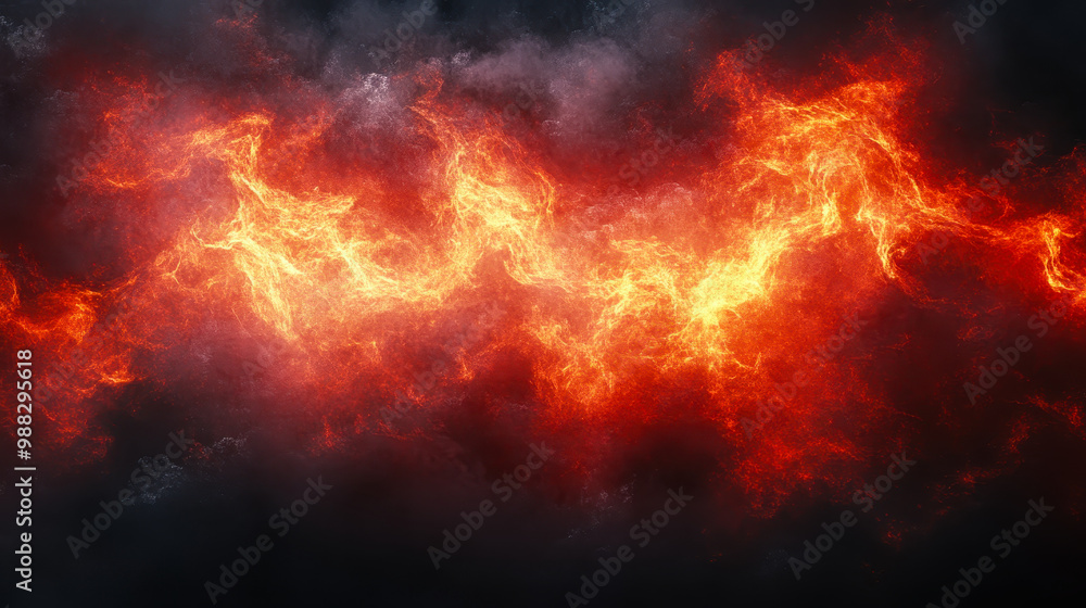 Fiery Red Sky with Flames and Smoke - Abstract Fire Background with Intense Toned Colors for Design Fiery Red Sky with Flames and Smoke - Abstract Fire Background with Intense Toned Colors for Design