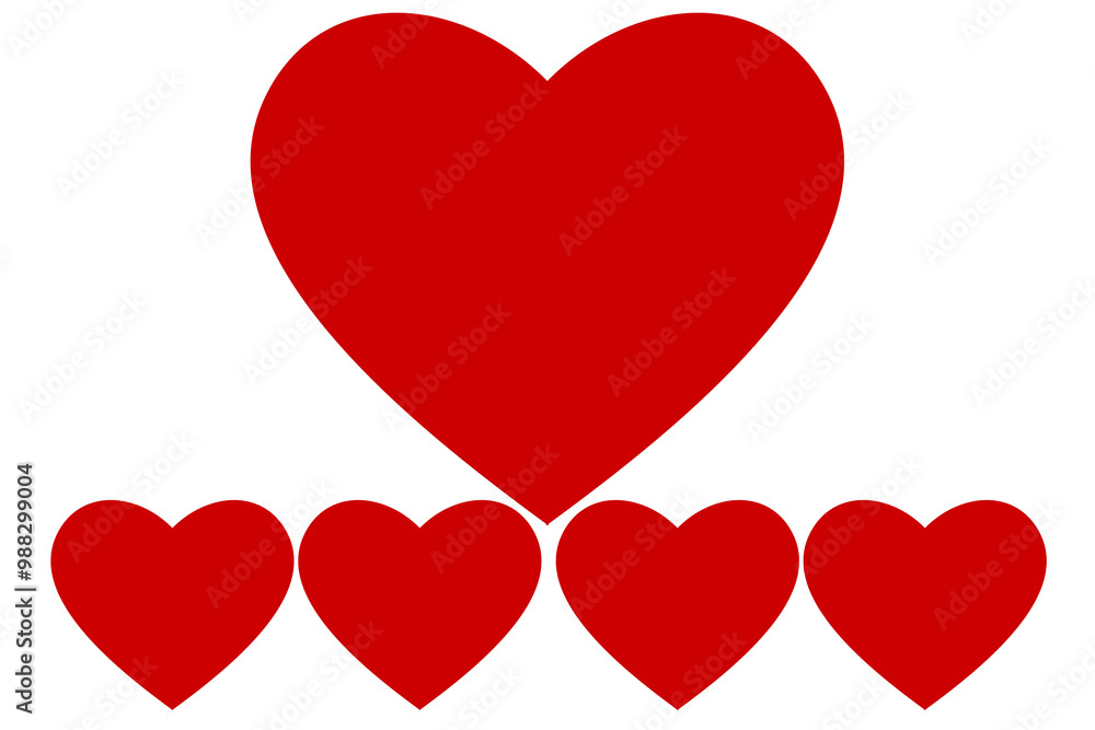 Red heart icons set vector Red heart icons set vector