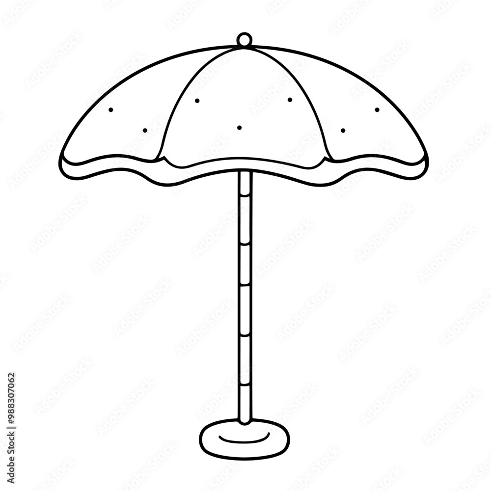 Clean outline icon of a beach umbrella in vector, ideal for summer-themed designs. Clean outline icon of a beach umbrella in vector, ideal for summer-themed designs.