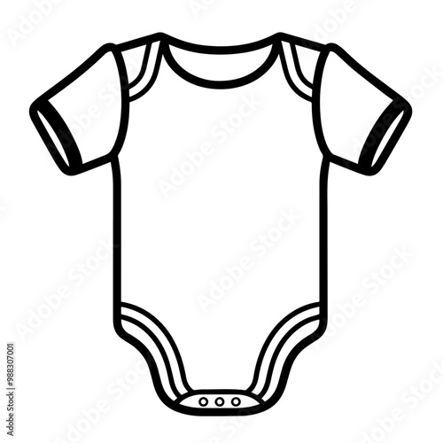 Crisp outline icon of a baby bodysuit in vector, great for infant-related designs.