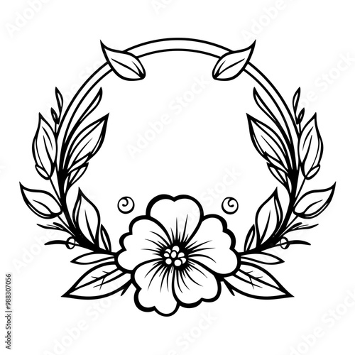 Elegant outline icon of a decorative frame in vector, perfect for classy designs.