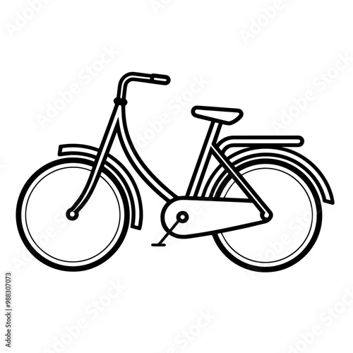 Clean outline icon of a bicycle in vector, perfect for cycling-related designs.