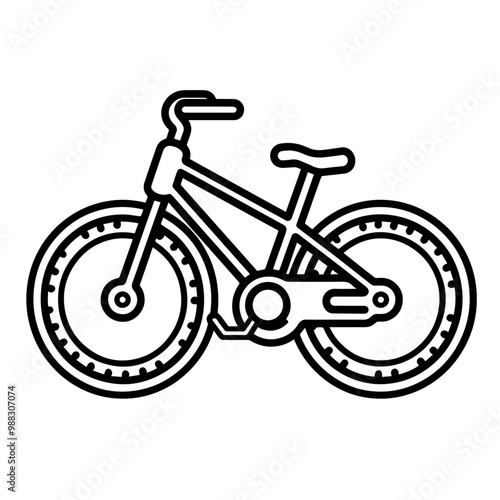 Clean outline icon of a bicycle in vector, perfect for cycling-related designs.