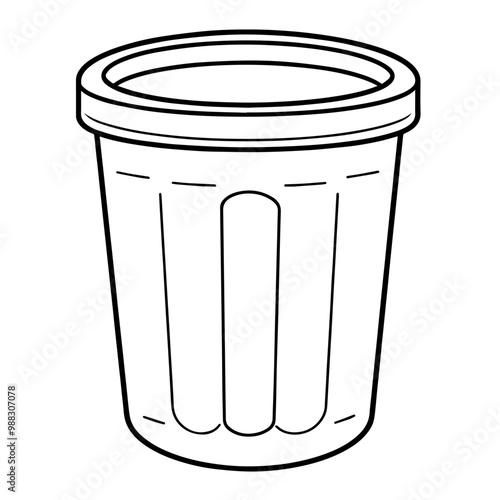 Neat outline icon of a big trash can in vector, ideal for waste management designs.