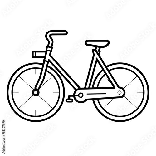 Clean outline icon of a bicycle in vector, perfect for cycling-related designs.