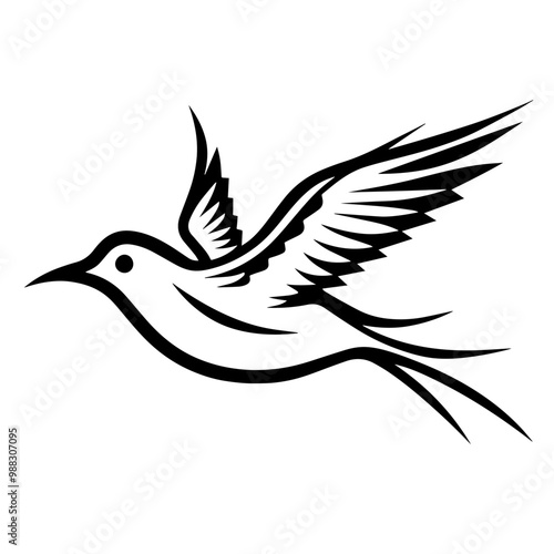 Simple outline icon of a bird in vector, versatile for nature-themed designs.