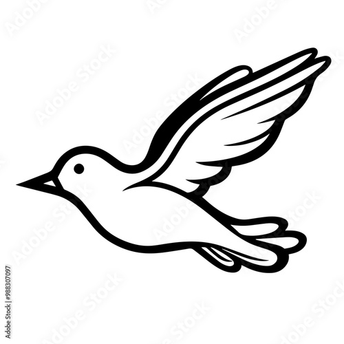 Simple outline icon of a bird in vector, versatile for nature-themed designs.