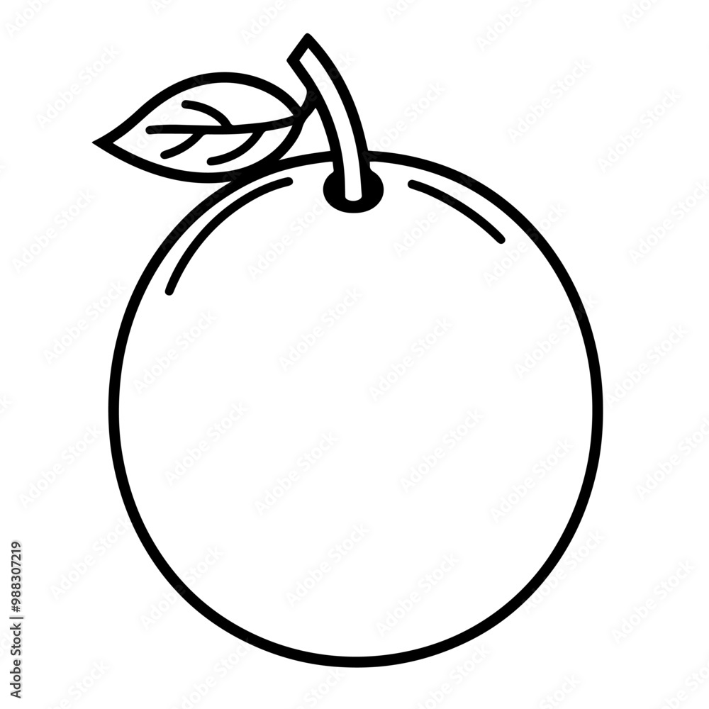 Vector outline of a fresh yuzu fruit icon. Vector outline of a fresh yuzu fruit icon.