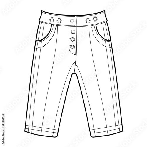 Vector outline of stylish trousers icon.